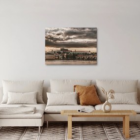 Kép - felhős Prága (70x50 cm)