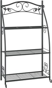 vidaXL fekete acél virágtartó 56 x 30 x 96 cm