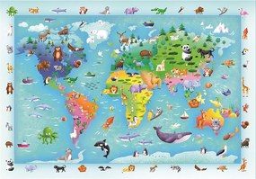 Térkép Wildlife 60 db-os maxi puzzle Clementoni