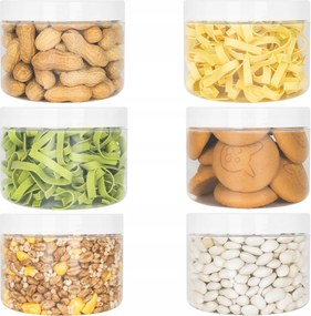 6 db Élelmiszer Tároló Üveg Sypkie Termékekhez 0,5L kamaju PS0501 Pol Termék