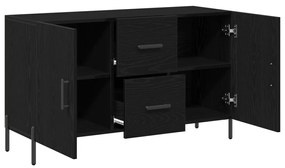 Fekete Tölgy Oldalszekrény 100x36x60 cm Mérnöki Fa
