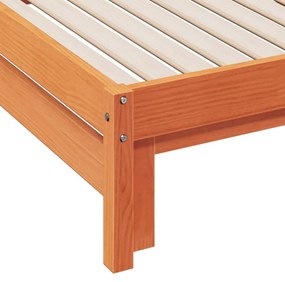 viaszbarna tömör fenyőfa kihúzható kanapéágy 80 x 200 cm