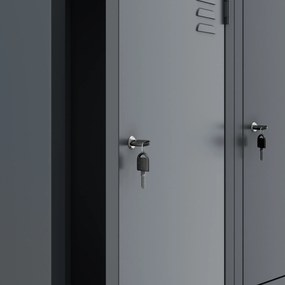 „L” típusú fémszekrény JULIA, 800 x 1850 x 450 mm, antracit