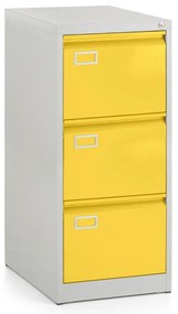 Fém iratszekrény A4 - 3 fiók, 45,5 x 62 x 101,5 cm, hengerzár, sárga - ral 1023
