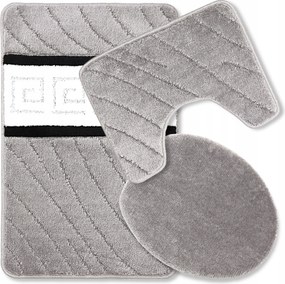 Fürdőszobaszőnyeg Szürke 50X80 Csúszásgátló Puha Stílusos Szett 3 Db