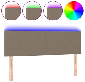 tópszínű szövet LED-es fejtámla 144x5x78/88 cm