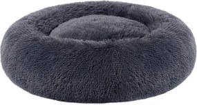 Kutyafekhely bolyhos puha kör alakú, 60 cm, sötétszürke