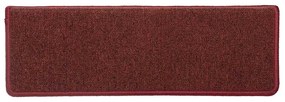 30 db lépcsőszőnyeg 65 x 21 x 4 cm bordó téglalap alakú széllel