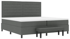 Box Spring Ágy Matracot és Padot Sötétszürke 200x200 cm Szövet