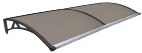 Polikarbonát előtető sötétített bronz 300 cm vízelvezető csatornával