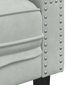 Kanapé Szett 3 pcs Világosszürke Bársony