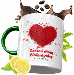 Zöld Bögre Valentin Napra Szerelmeseknek fényképes nyomtatással
