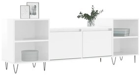 fehér magasfényű szerelt fa TV-szekrény 160x35x55 cm