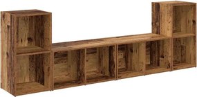 vidaXL TV szekrény garnitúra 4 pcs Öreg fa 37 x 37 x 72 cm Faanyag