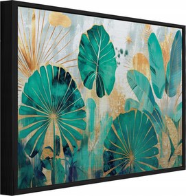 Fém Kép Fekete Keretben Dzsungel Zöld A Konyha Fürdőszobájába 120x80