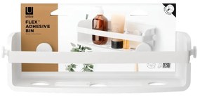 Fehér öntapadós újrahasznosított műanyag fürdőszobai polc Flex Adhesive – Umbra