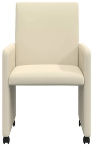 Kerekes Étkező Székek 2 pcs Krém 57 x 66 x 94 cm Műbőr