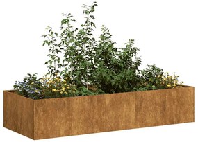 vidaXL ültető rozsdás 200x80x40 cm időjárásálló acélból