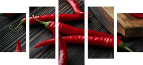 5-részes kép chilli paprika