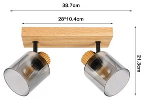 Brilagi - HYGGE spotlámpa 2xE14/15W/230V kaucsukfa/füstszínű