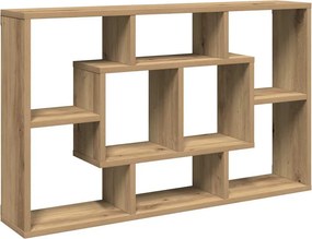 vidaXL kézműves tölgyfa fali polc 85 x 16 x 52,5 cm redőzött fa