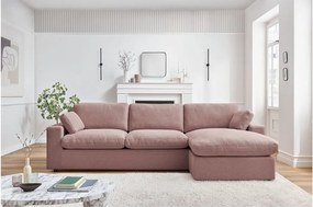 Rózsaszín sarokkanapé Belair – Bobochic Paris