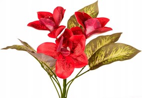 Orchidea szilikon csokor piros művirágok nád kompozíció