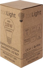Toolight Szerszámlámpa, LED izzó E27, 18W, 1440lm, 4000K semleges fehér, RSL033, OSW-20018