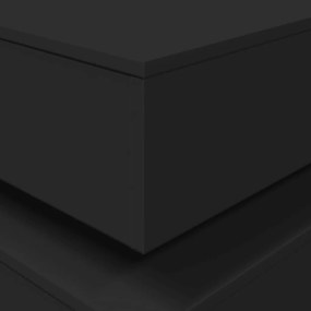 fekete dohányzóasztal LED-lámpákkal 90x50x40 cm