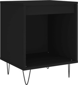 vidaXL fekete szerelt fa éjjeliszekrény 40 x 35 x 50 cm