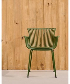 Sötétzöld fém kerti szék Surpika – Kave Home