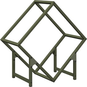 vidaXL olívazöld hidegen hengerelt acél tűzifatároló 50x25x50 cm