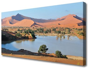 Vászonkép Lake Desert Landscape 120x60 cm