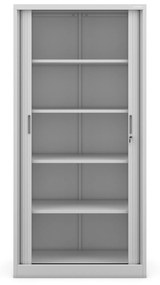 Fém szekrény harmonika ajtókkal DAMIAN, 900 x 1850 x 450 mm, szürke