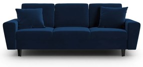 Kék bársony kinyitható tárolóhelyes kanapé 235 cm Kyoto – Cosmopolitan Design