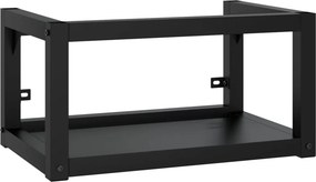 vidaXL fekete vas fürdőszobai fali mosdókagylókeret 59 x 38 x 31 cm