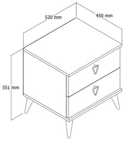 Versa-Ce Oak éjjeliszekrény