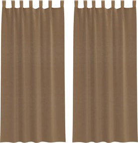 vidaXL 2 db világosbarna fátyolfüggönyök hurokkal 140x245 cm
