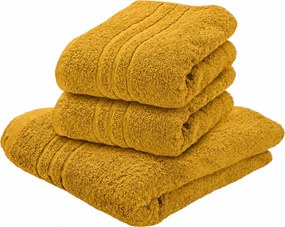 Fürdőlepedő CLASSIC COLOR 70 x 140 cm mustárszínű, 100% pamut
