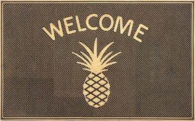 Lábtörlő gumi 45x75cm, Welcome felirattal, ananász mintával