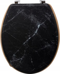 Wc Ülőke, WC-hez, márvány mintás, Fekete Hdf, Modern