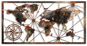 Fém fali dekoráció, World Map Large - 3