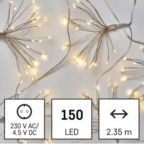 LED Karácsonyi lánc 150xLED/5,35m meleg fehér