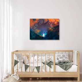 Kép - mágikus varázsló (üvegen) (70x50 cm)