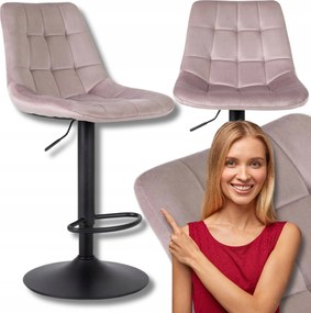 Bárszék Rózsaszín Velúr Állítható Hoker Loft Glamour Arcos 2