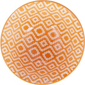 ORNAMENTS tálka 240 ml, világoskék-narancs