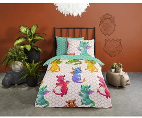 Egyszemélyes-hosszabbított pamut gyerek ágyneműhuzat 140x220 cm Dragons – Good Morning