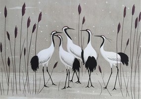 Fotótapéta Flizelina Nappali és Hálószoba Irodába Daru csorda 208x146 Ragasztó