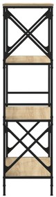 4 szintes sonoma tölgy szerelt fa könyvespolc 59 x 35 x 132 cm