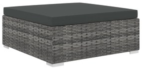 11-részes szürke polyrattan kerti bútorszett párnákkal